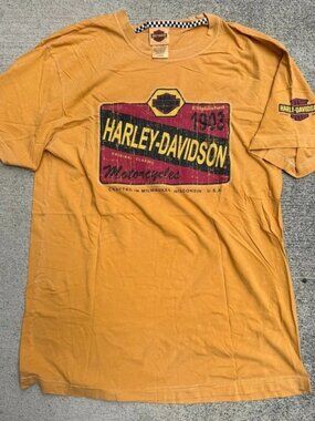 Harley Davidson Motorcycles Shirt Mens Large Yellow Belize 2020